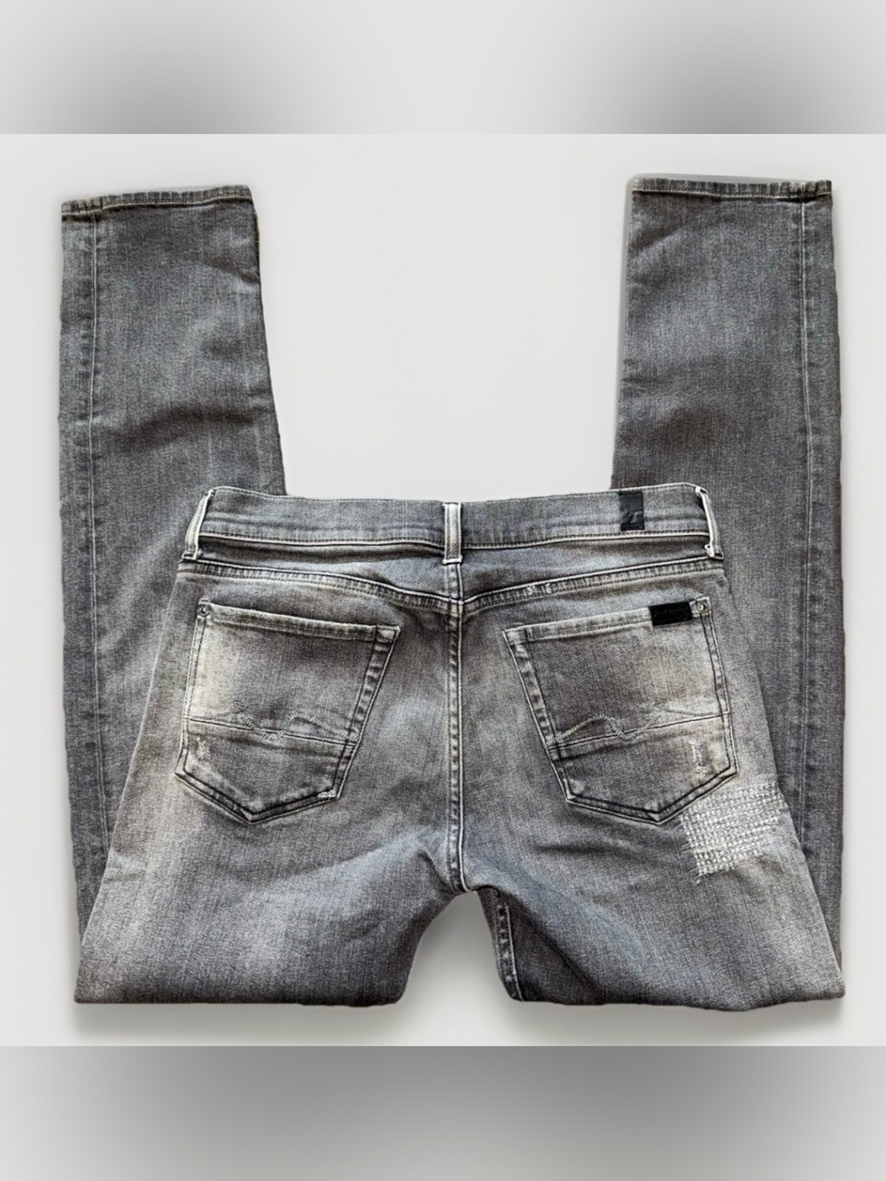 7 For All Mankind Kayden Slim Straight Rodeo Ride Grey Jeans Size 30x31